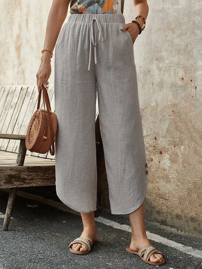 Casual Cotton Drawstring Pants