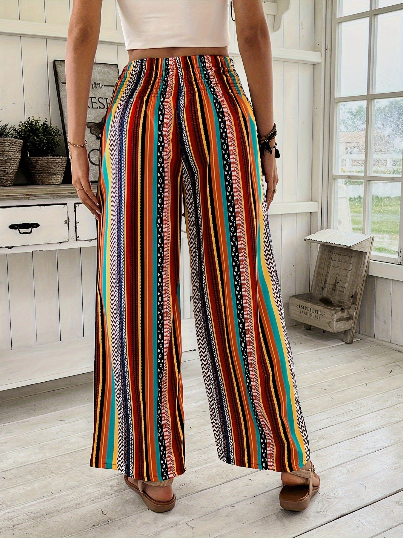 Casual Stripe Print Pant