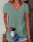 Summer Solid Color Jacquard T-Shirt