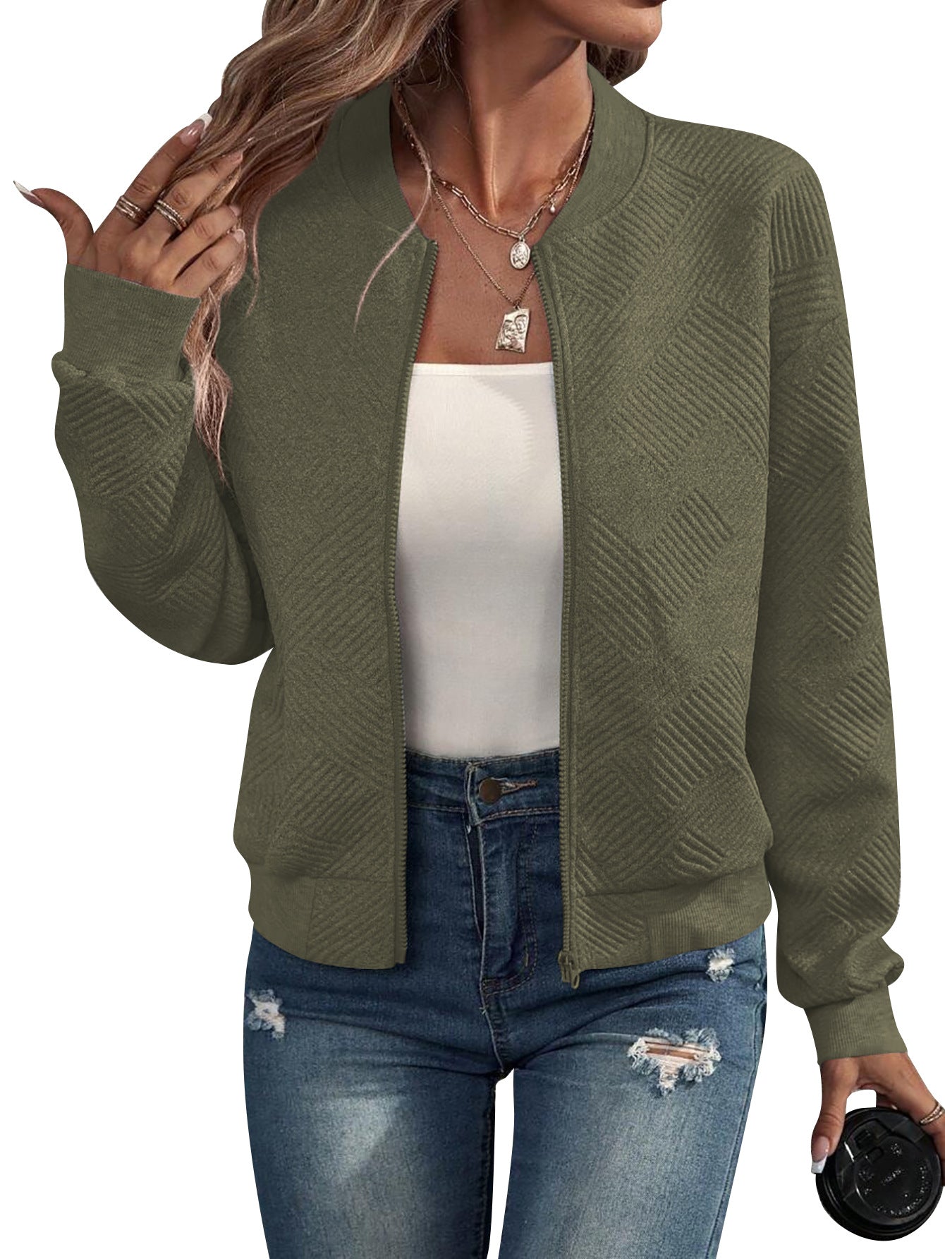 Trendy Solid Color Women’s Casual Jacket