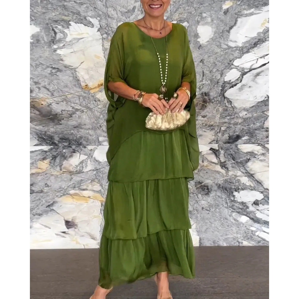 Fashion Batwing Long Dress