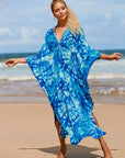 Chic Kimono-Style Dress in Amber Tide Hues