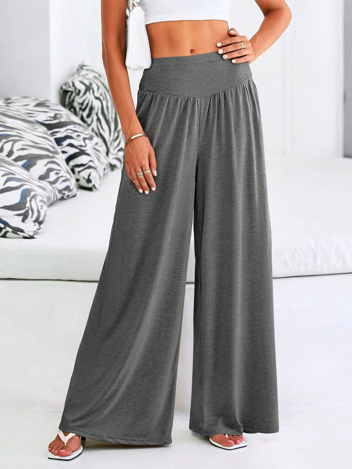 Loose Casual Wide Leg Trousers