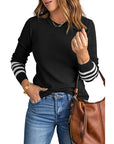 Women's Striped Long Sleeve Knitted Sweater