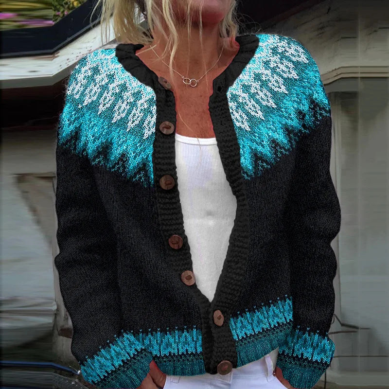 Casual Women’s Cardigan with Digital Print