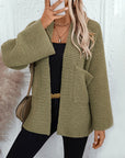 Women's Long V Neck Solid Color Cardigan