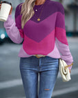 Women's Casual Round Neck Knitted Sweater