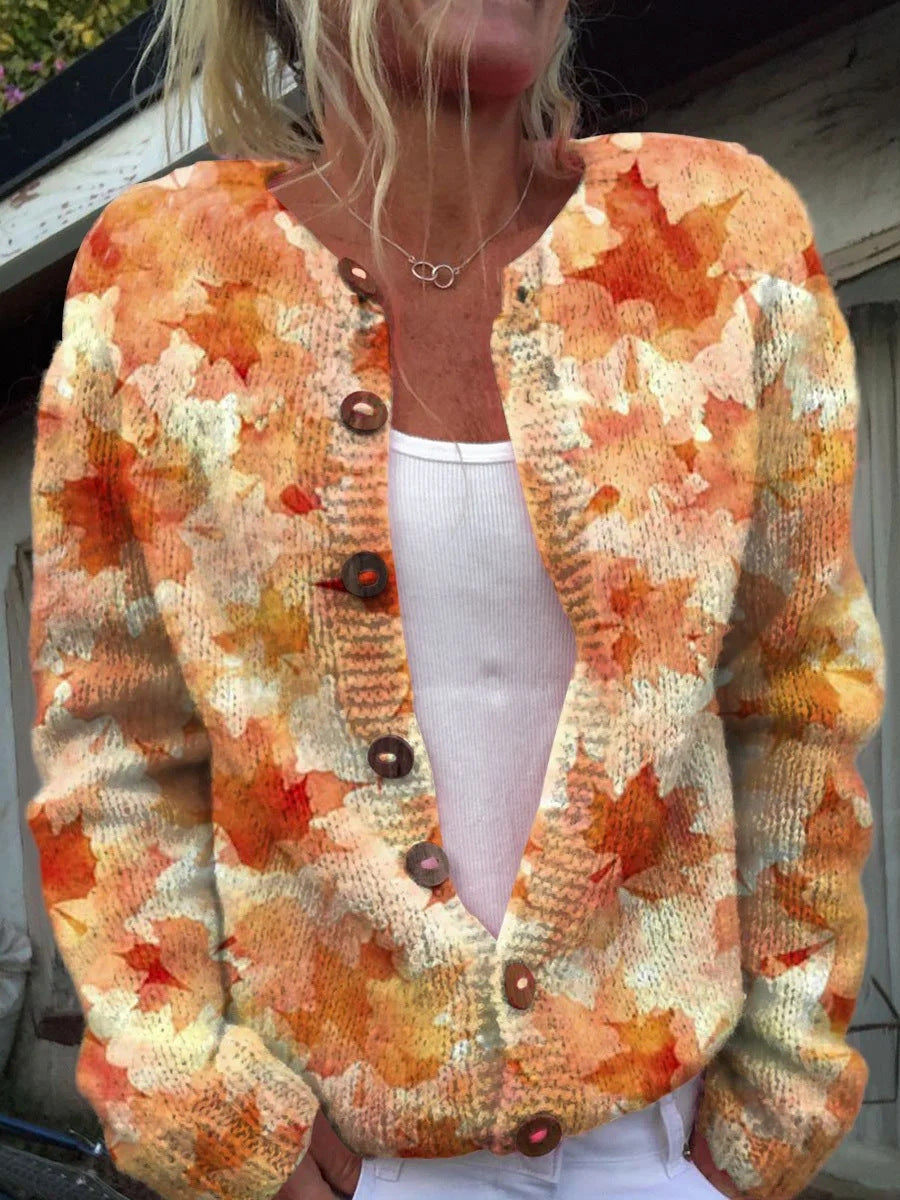 Casual Women’s Cardigan with Digital Print