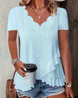Summer Solid Color Jacquard T-Shirt