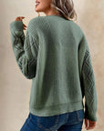 Women's V-neck Long Sleeve Knitted Sweater