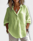 Soft Cotton Blend Blouse – Flowy, Elevated Essential for Workdays or Relaxed Weekend Looks