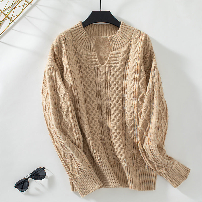 Drizzle Cable Knit Pullover Sweater