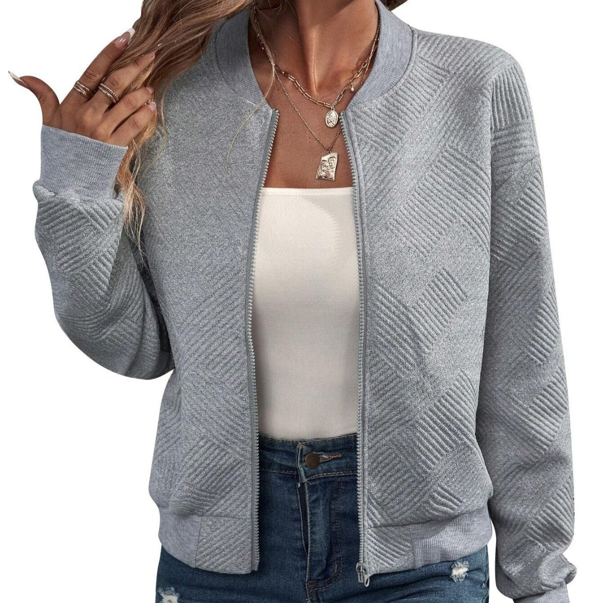 Trendy Solid Color Women’s Casual Jacket