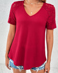 Hollow Out Lace Summer T-Shirt Women