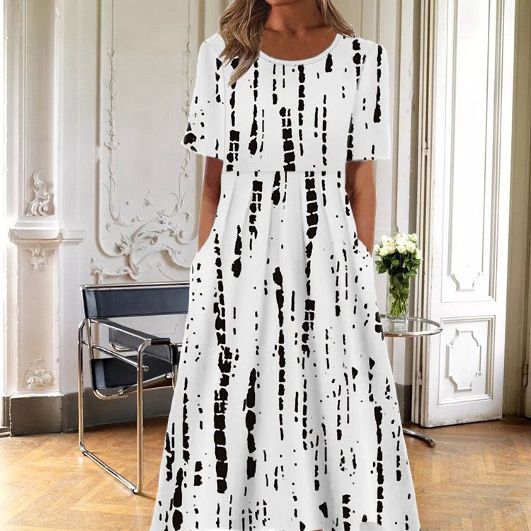 Casual Round Neck Long Dress