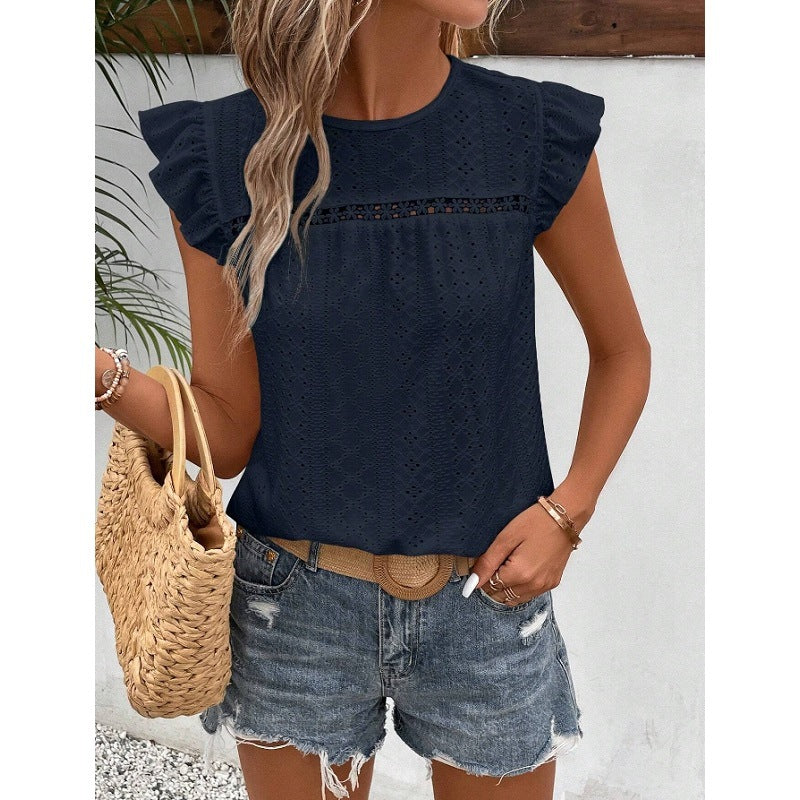 Elegant Ruffle Sleeve Top