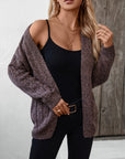 Cable Knit Open Front Long Sleeve Cardigan