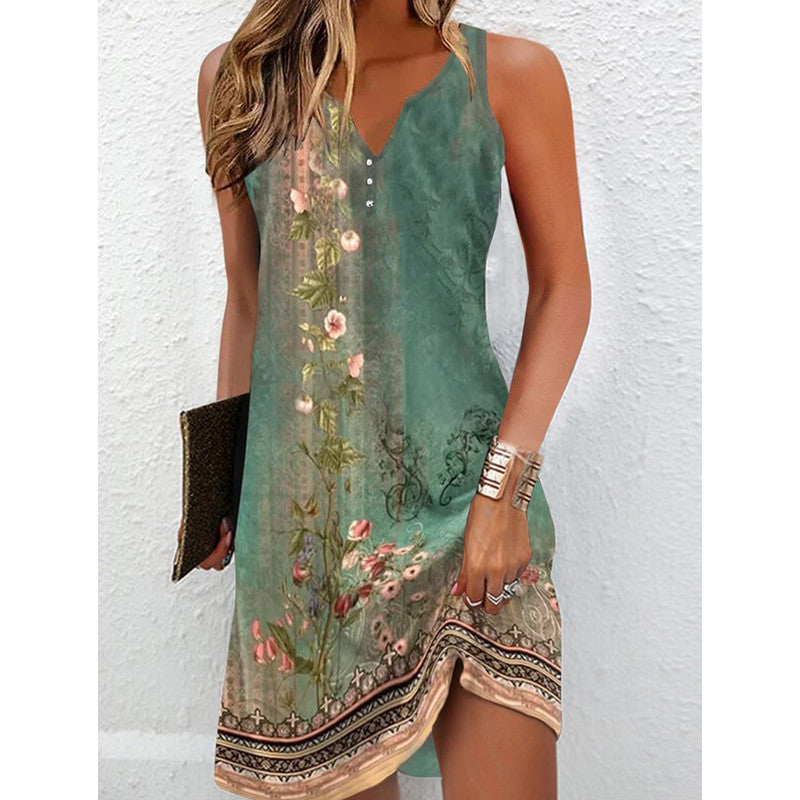 Women's Floral Print Long Dress