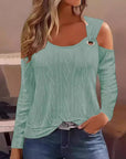 Stylish Button Detail Long Sleeve Top