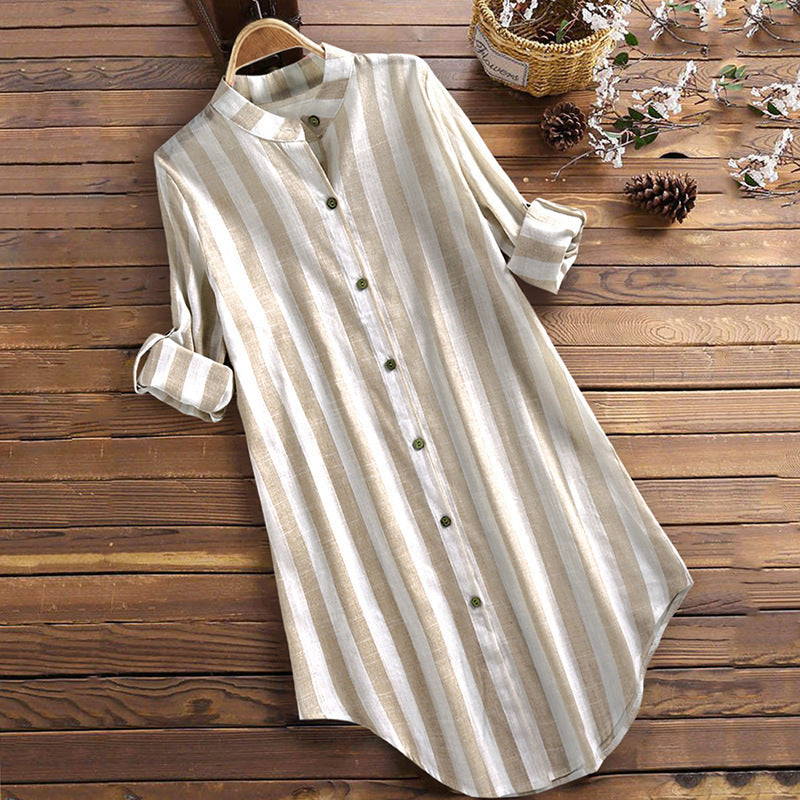 Breathable Cotton Linen Tunic Top