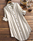 Breathable Cotton Linen Tunic Top