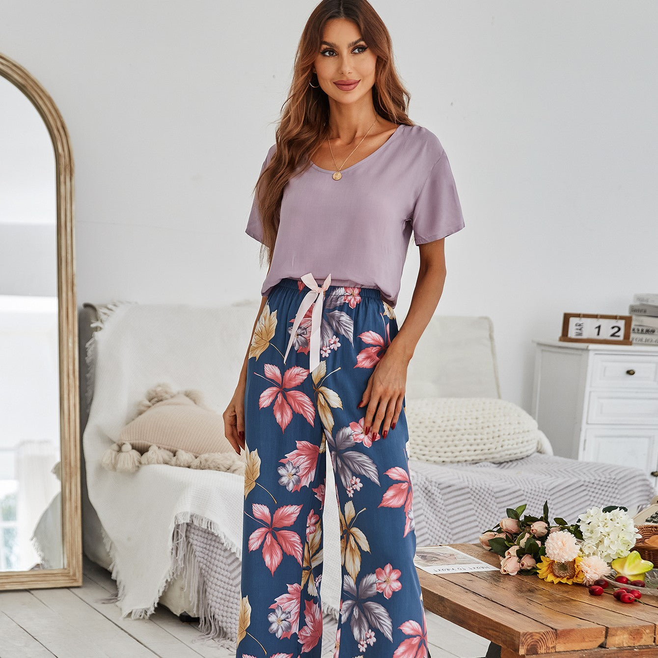 Summer Cotton Crepe Loungewear Set