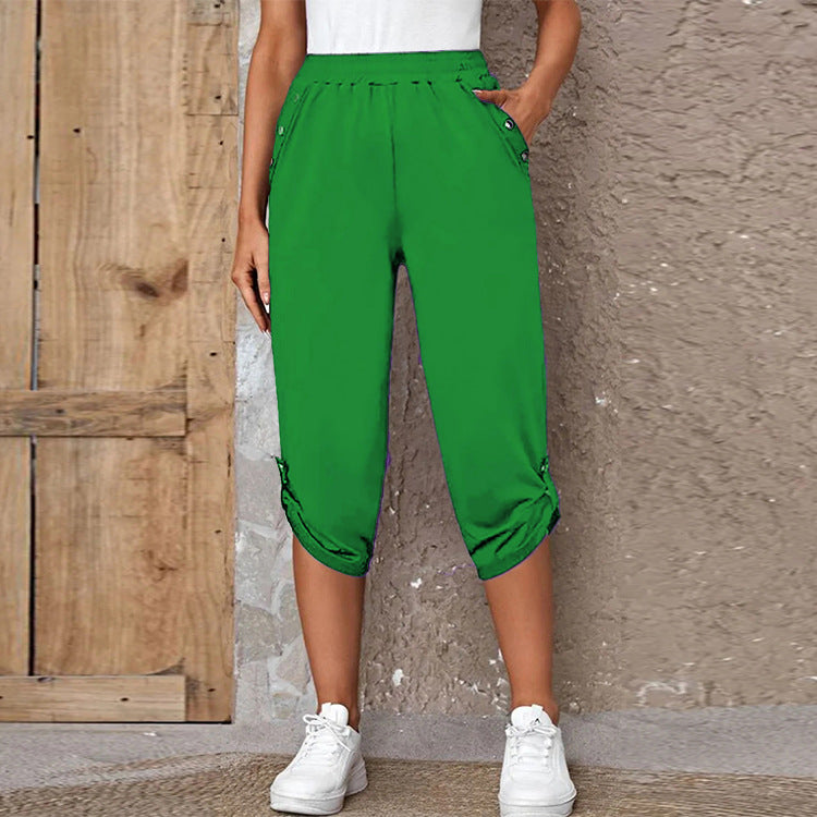 Fashion Casual Elastic Seven Point Pants