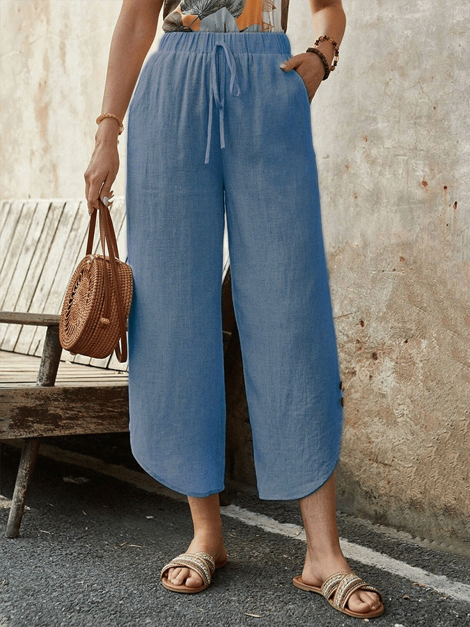 Casual Cotton Drawstring Pants