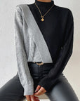 Women's High Collar Twisted Sweater