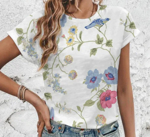 Easygoing Floral Tee Top with Breezy Style