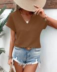 Casual V-neck Short Sleeve Top