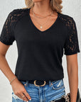 Hollow Out Lace Summer T-Shirt Women