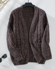 Cable Knit Open Front Long Sleeve Cardigan