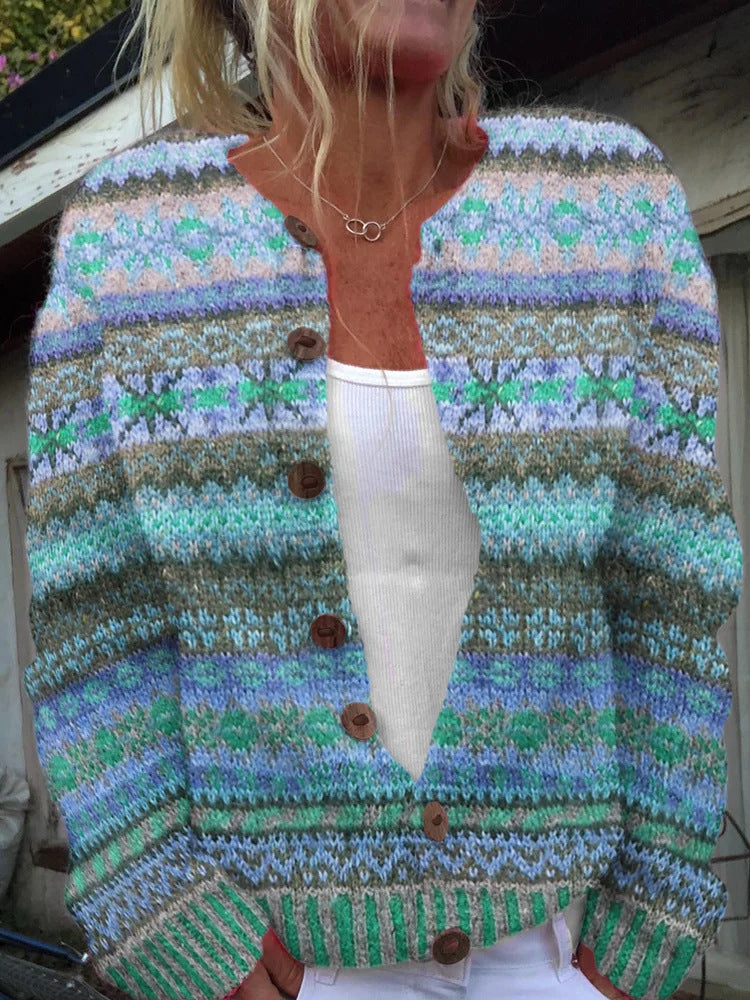 Casual Women’s Cardigan with Digital Print