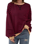 Long Sleeve Striped Pullover Casual Shirt