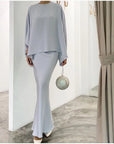 Two-Piece Pearl Floor-Length Gown