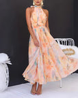 Colorful French-Style Maxi Dress