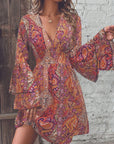 Vintage Print Flare Dress