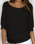 Relaxed Ribbed Knit Lounge Top