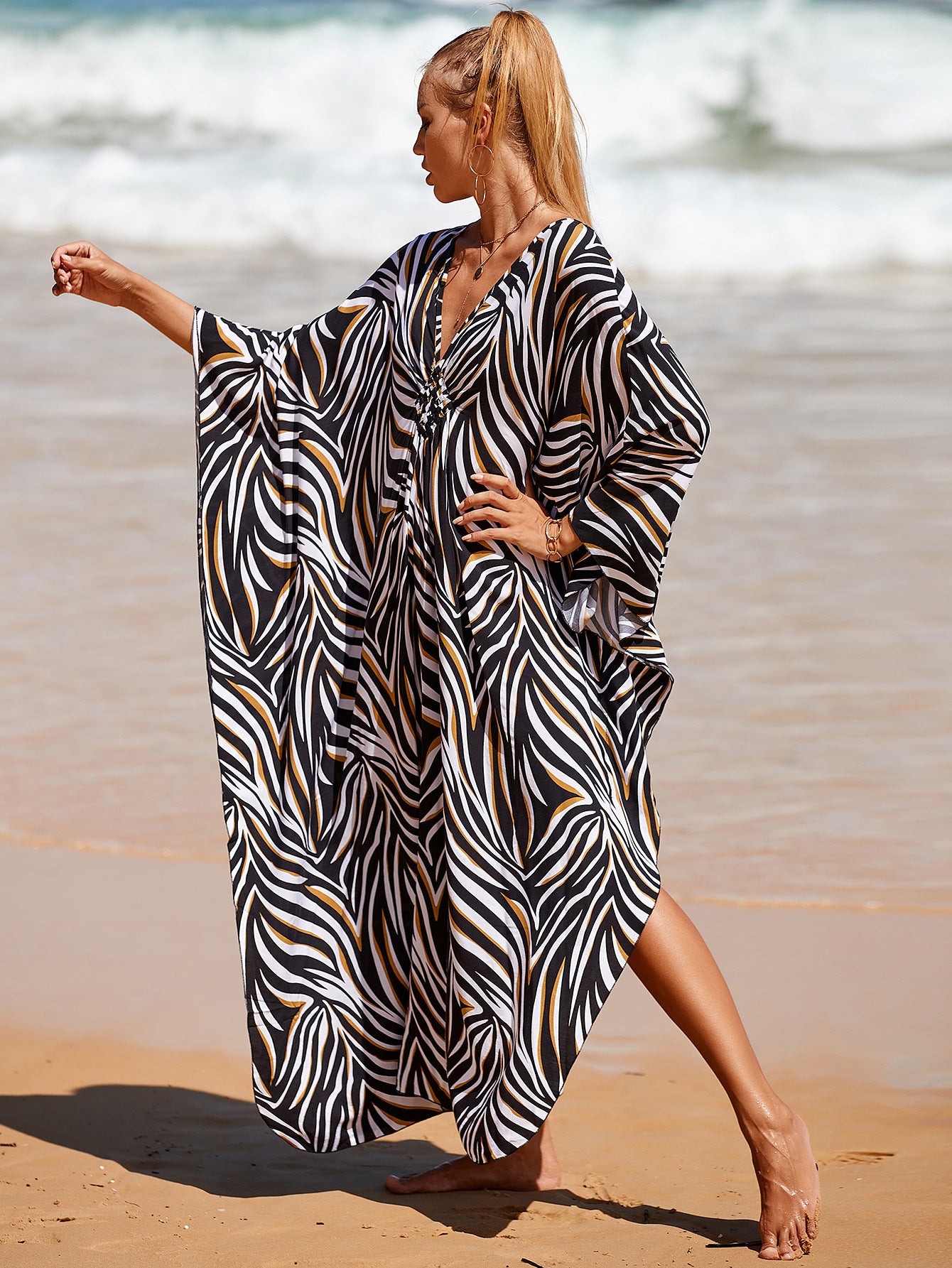 Driftwood Tone Breezy Linen Dress