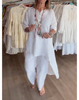 Breathable Cotton Linen Two Piece set