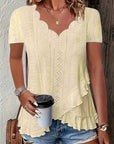 Summer Solid Color Jacquard T-Shirt