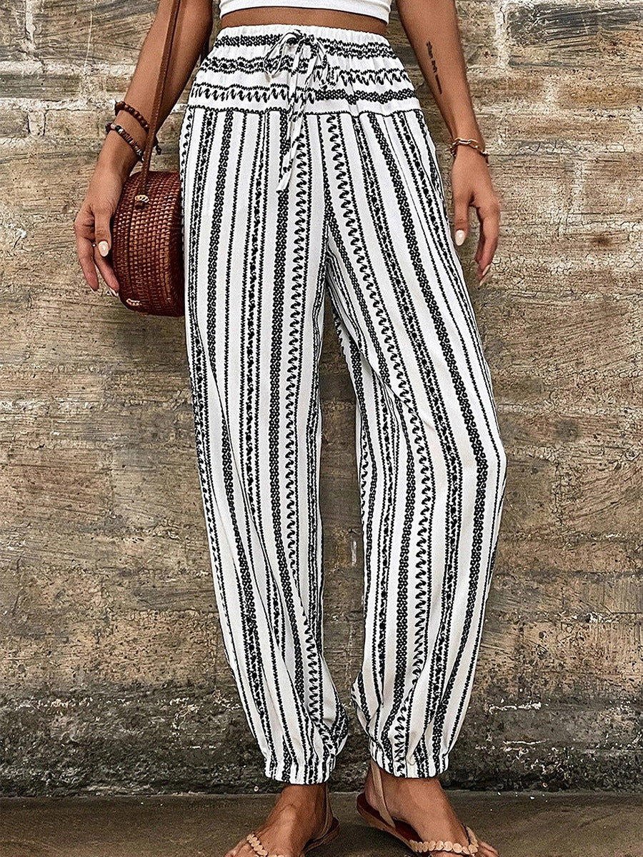 High Waist Striped Pants