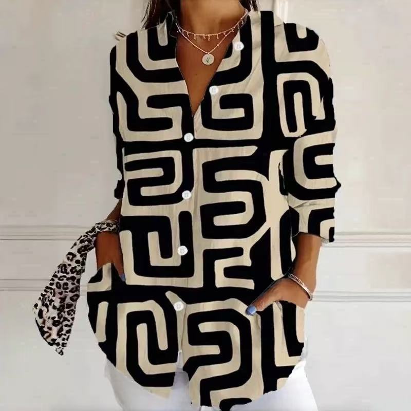 Vibrant Print Blouse with Casual Silhouette