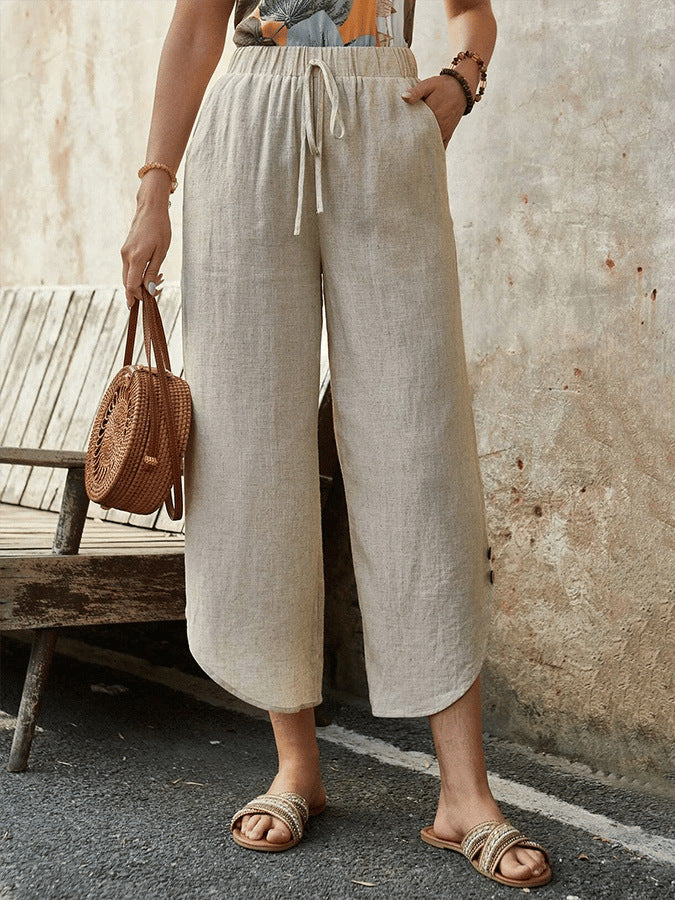 Casual Cotton Drawstring Pants