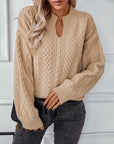 Drizzle Cable Knit Pullover Sweater