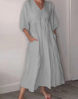 V-Neck Ruffle Sleeve Dress