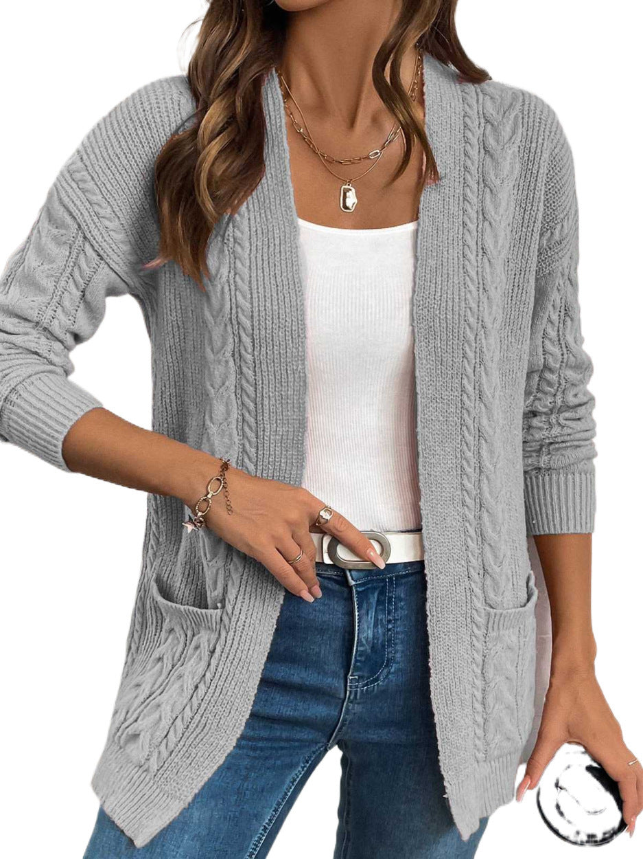 Women's Knitted Long Buttons Cardigan