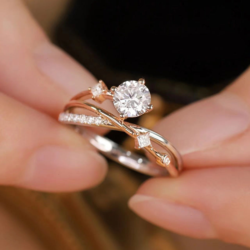 Women’s Rose Gold Moissanite Ring