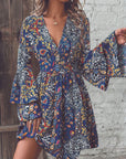 Vintage Print Flare Dress